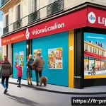 Home 18 예방의학과 보건행정의 차이점 - A vibrant French public health campaign scene in a busy urban setting, featuring diverse people of a...