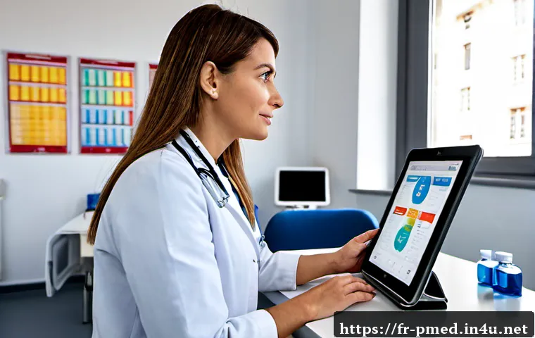 예방의학 진단 데이터 해석 방법 - Photorealistic preventive medicine consultation in a modern French public health clinic, a French ep...
